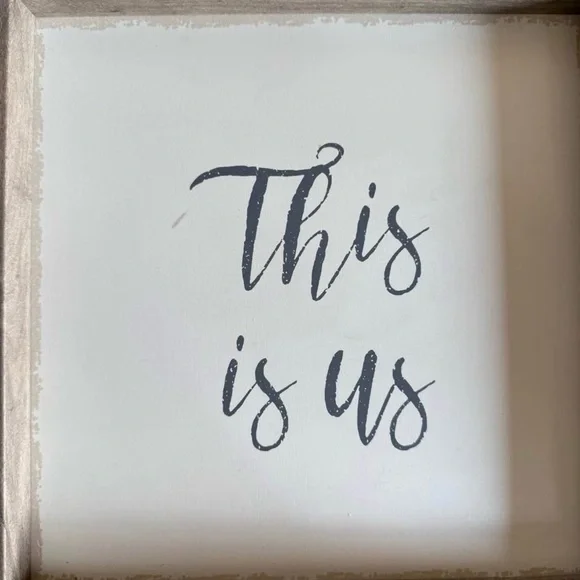 Rustic Framed "This is us" Script Wall Sign - Picture 2 of 2